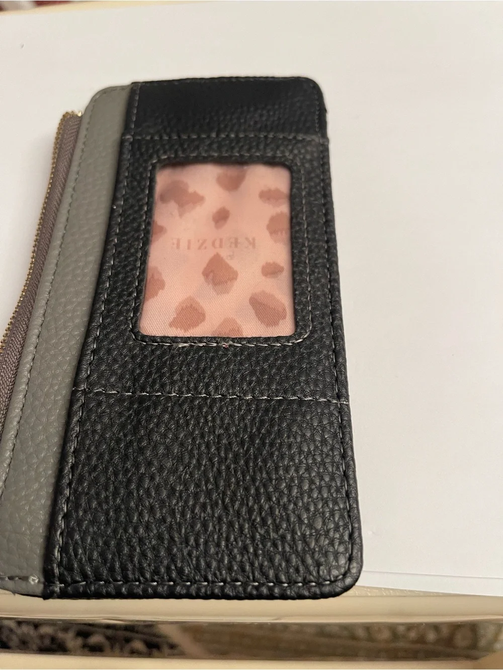 Kendra Scott Black and Gray Card Case with Gold Hardware